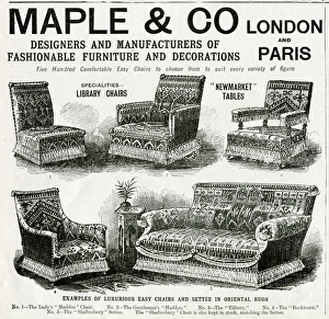 Advert for Maple & Co oriental sytle easy chairs 1900 Advert for Maple & Co oriental sytle easy chairs 1900