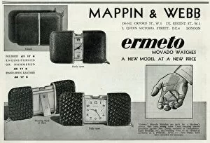Held Collection: Advert for Mappin & Webb Ermeto Movado pocket watch 1934