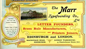 Advert, The Marr Typefounding Co Ltd, Edinburgh Advert, The Marr Typefounding Co Ltd, Edinburgh