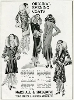 Advert for Marshall & Snelgrove evening coats 1929 Advert for Marshall & Snelgrove Advert for Marshall & Snelgrove evening coats 1929 Advert for Marshall & Snelgrove
