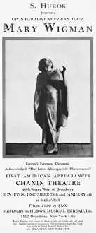 Advert for Mary Wigman, on her first American Advert for Mary Wigman, on her first American