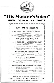 Bands Gallery: Advert for His Masters Voice new dance records, London