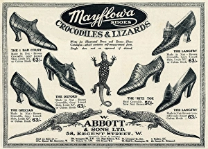 Advert for Mayflowa crocodile and lizard womens shoes 1923 Advert for Mayflowa crocodile and lizard womens shoes 1923