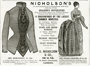 Advert for Nicholsons womens summer clothing 1886 Advert for Nicholsons womens summer clothing 1886