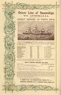 Advert, Orient Line of Steamships to Australia Advert, Orient Line of Steamships to Australia