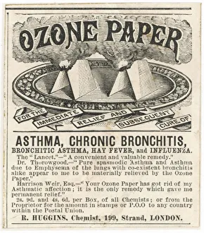 <b class=qtipBold><figcaption>Advertising/Ozone Paper</figcaption></b><br>Supposed cure for Asthma and Bronchitis.<br><em>© Mary Evans Picture Library</em> Advertising/Ozone Paper