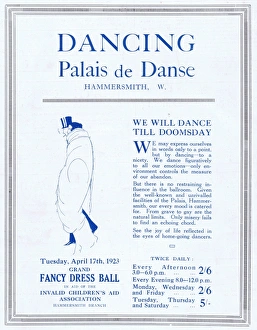 Advert for the Palais de Danse, Hammersmith, London, 1923 Advert for the Palais de Danse, Hammersmith, London, 1923