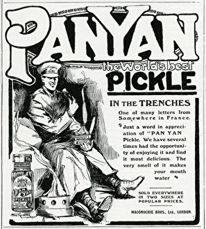 Advertisement for Pan Yan Pickle, WW1 Advertisement for Pan Yan Pickle, WW1