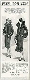 Advert for Peter Robinson women's coats 1927 Advert for Peter Robinson women's coats 1927