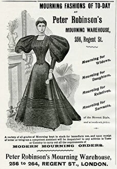 Sleeves Collection: Advert for Peter Robinson's mourning clothing 1896