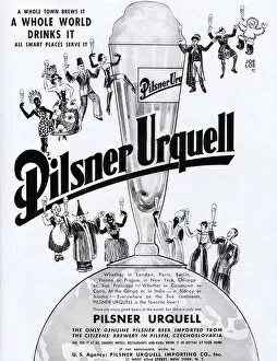 Images Dated 27th October 2013: Advert for Pilsner Urquell, New York, 1934