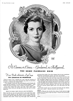 Advertisement for Ponds Cold Cream with Countess of Warwick Advertisement for Ponds Cold Cream with Countess of Warwick