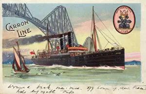 Advertising postcard for the Carron Line Ferries