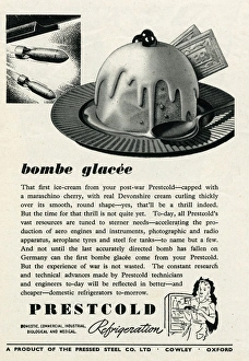 Advert for Prescold, bombe glacee icecream Advert for Prescold, bombe glacee icecream