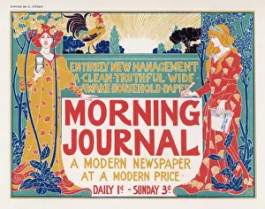<b class=qtipBold><figcaption>Advert/Press Morning J</figcaption></b><br>Poster for the Morning Journal, New York - a modern newspaper at a modern price<br><em>© Mary Evans Picture Library</em> Advert/Press Morning J