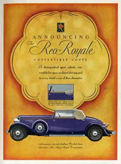 Advert, Reo-Royale Convertible Coupe car Advert, Reo-Royale Convertible Coupe car