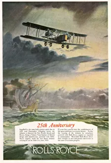 Advert, Rolls-Royce, Vickers Vimy biplane Advert, Rolls-Royce, Vickers Vimy biplane