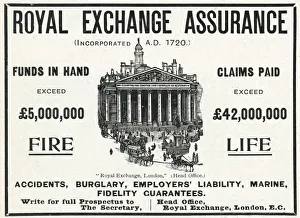 Advert for Royal Exchange Assurance 1905 Advert for Royal Exchange Assurance 1905
