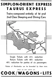 Orient Gallery: Advertisment for Simplon-Orient Express, Taurus Express