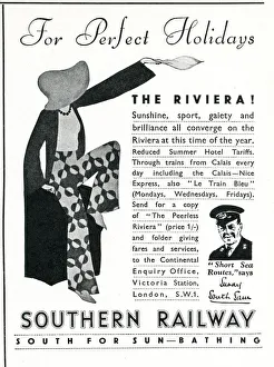 Advertisement for Southern Railway - South for Sunbathing Advertisement for Southern Railway - South for Sunbathing