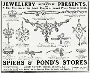 Diamonds Gallery: Advert for Spiers & Ponds stores, jewellery 1911