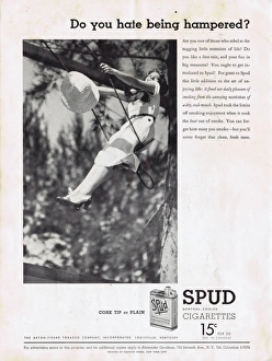 Advert for Spud Cigarettes, New York, 1934 Advert for Spud Cigarettes, New York, 1934