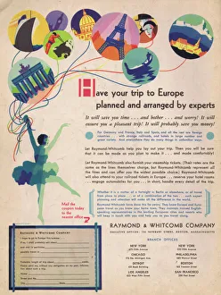 Advert for travel agency Raymond and Whitcomb Company, 1931 Advert for travel agency Raymond and Whitcomb Company, 1931