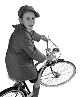 <b class=qtipBold><figcaption>Advertisement for Triumph bicycles</figcaption></b><br>Advertisement for Triumph bicycles -- boy model (David Scully). 1959<br><em>© The Colin Sherborne Collection/Mary Evans Picture Library</em> Advertisement for Triumph bicycles