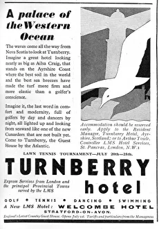 Advertisement for Turnberry Hotel, Girvan, Scotland Advertisement for Turnberry Hotel, Girvan, Scotland