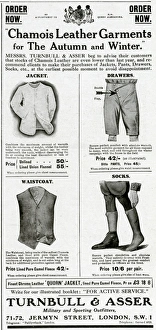 Advert for Turnbull and Asser garments 1918 Advert for Turnbull and Asser garments 1918