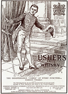Advert for Ushers Whisky by Bernard Partridge 1912 Advert for Ushers Whisky by Bernard Partridge 1912