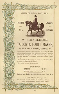 Advert, W Shingleton, Tailor & Habit Maker Advert, W Shingleton, Tailor & Habit Maker