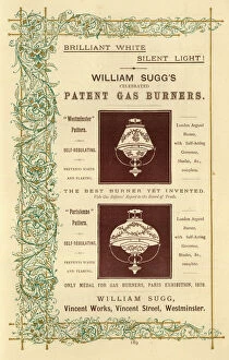 Patent Gallery: Advert, William Suggs Patent Gas Burners