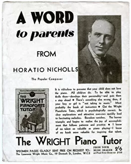 Shillings Gallery: Advert, The Wright Pianoforte Tutor