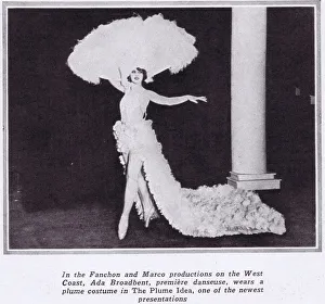 Ada Broadbent wearing an exotic plumed and feathered Ada Broadbent wearing an exotic plumed and feathered