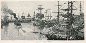 <b class=qtipBold><figcaption>Adelaide, Port</figcaption></b><br>Sailing vessels and a paddle- driven steam tug in the port.<br><em>© Mary Evans Picture Library</em> Adelaide, Port