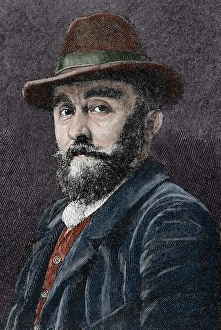 Adolf Mannchen (1860-1920). German painter. Engraving, 1899 Adolf Mannchen (1860-1920). German painter. Engraving, 1899