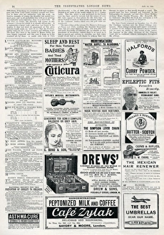 Advertisements from The Illustrated London News, 1896 Advertisements from The Illustrated London News, 1896
