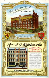 Adverts, James Templeton & Co, A G Kidston & Co Adverts, James Templeton & Co, A G Kidston & Co