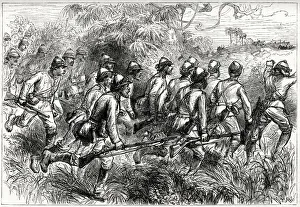 Advance of Highlanders, Battle of Amoaful, 31 January 1874 Advance of Highlanders, Battle of Amoaful, 31 January 1874