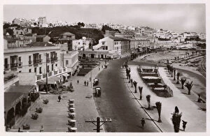 Curving Gallery: Aerial view of the coast road, Tangier, Morocco