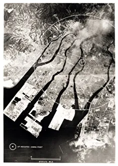 Aerial view of Hiroshima city 1945 Japan Aerial view of Hiroshima city 1945 Japan