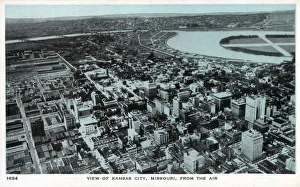 Aerial view of Kansas City, Missouri, USA Date: circa 1930s Aerial view of Kansas City, Missouri, USA Date: circa 1930s