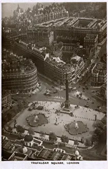Aerial View looking down on Trafalgar Square, London Aerial View looking down on Trafalgar Square, London
