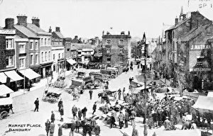 Aerial view, Market Place, Banbury, Oxfordshire Aerial view, Market Place, Banbury, Oxfordshire
