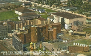Aerial view, Robin Hood set and studio, Hollywood, USA Aerial view, Robin Hood set and studio, Hollywood, USA