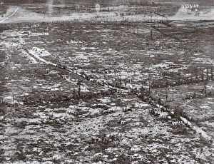 Aerial view, ruins of Dranoutre, Belgium, WW1 Aerial view, ruins of Dranoutre, Belgium, WW1