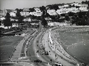 Curving Gallery: Aerial view of the sea front, Torquay, Devon