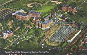 Grounds Collection: Aerial view of University, Dayton, Ohio, USA