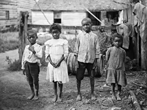 Four African American children in America Four African American children in America